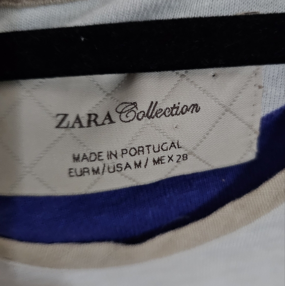 ZARA Blue White Beige Striped Sleeveless Dress, size medium - Picture 4 of 4